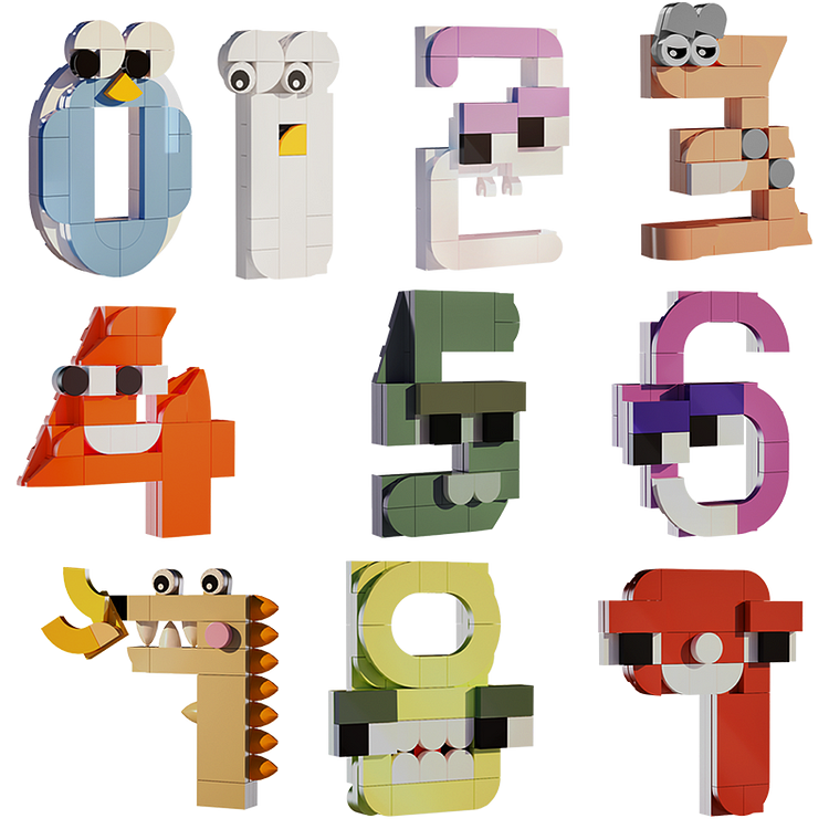 MOC Number Lore Building Blocks Character Kawaii Alphabet Lore