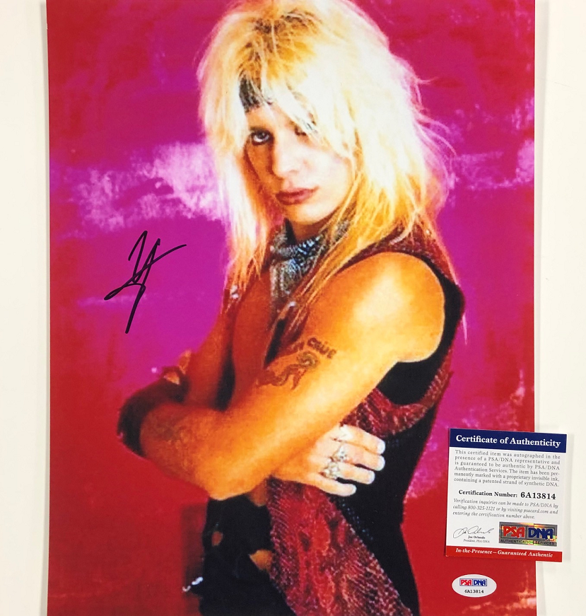 Motley Crue singer Vince Neil autograph signed 11x14 Photo Poster painting ~ PSA/DNA Witness COA