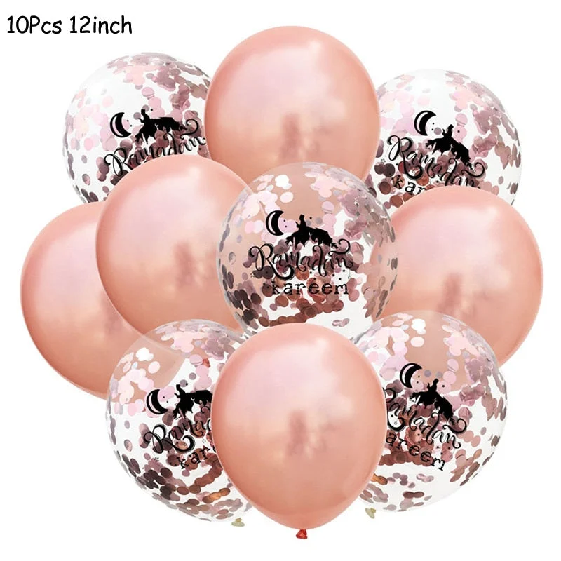 Eid Mubarak Confetti Balloons Eid Latex Balloon Muslim Festival DIY Decoration Islamic Ramadan Kareem Eid Party Supplies