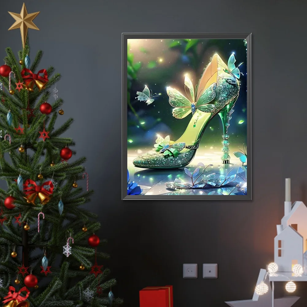 Diamond Painting - Full Round Drill - Butterfly High Heels(Canvas|30*40cm)