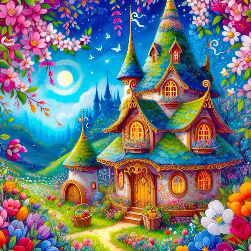 Elf House 40*40cm(canvas) full round drill diamond painting