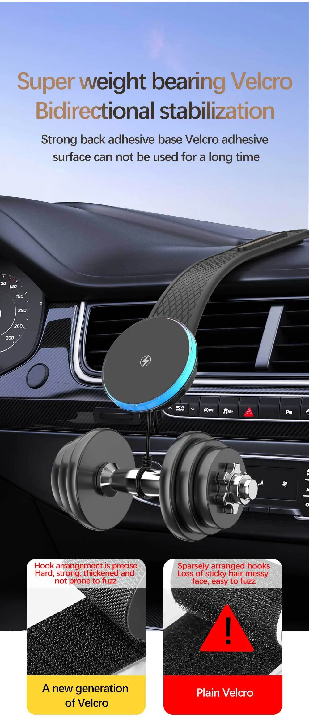 Colorful magnetic wireless fast charging car holder