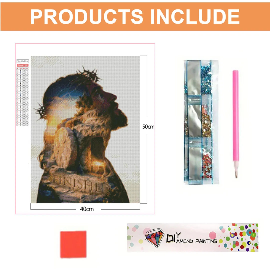 Jesus Full DIY 5D Square Drill Diamond Painting Gem Art Kits for Adults/Beginners Gift Idea Home Wall Decor Diamond Dots Paintings Picture Arts Craft 17.72x21.65In (ZQA6870)