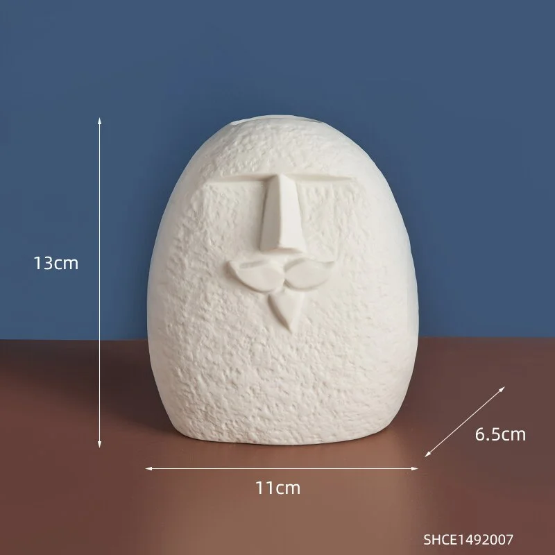 Nordic Home Decoration Funny Face Ceramic Vase Furnishing Decorative Vases Ceramic Living Room Decor Modern Home Decor Gifts