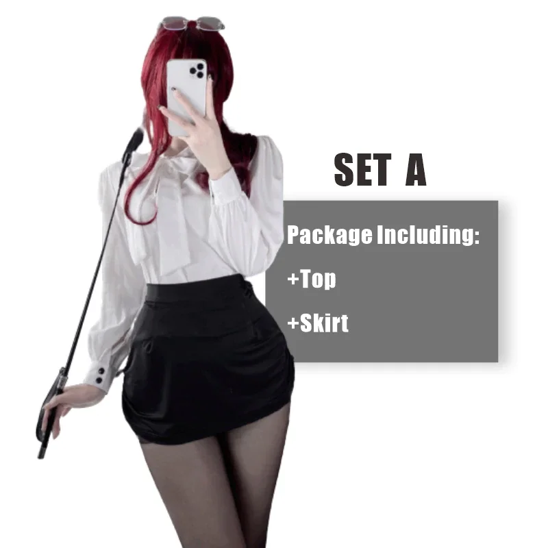 Billionm OJBK Sexy Lingerie Secretary Outfit Uniform School Teacher Exotic Cosplay Costumes Office Lady Long Sleeve Top With Mini Skirt