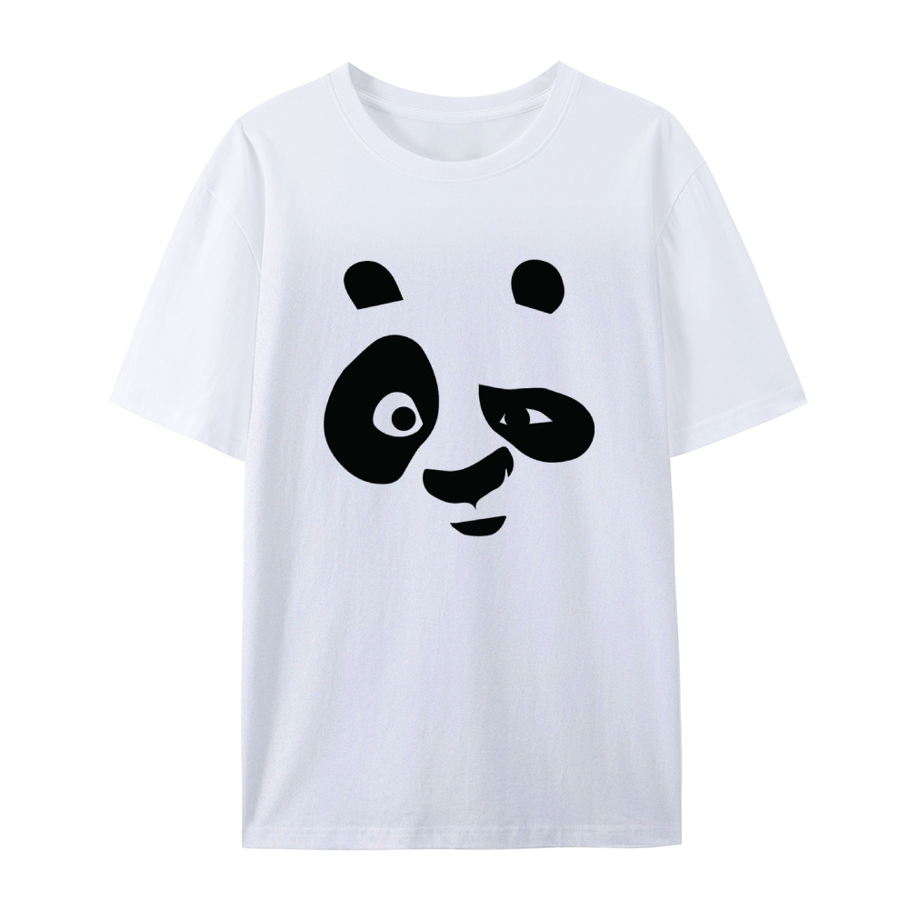 Innocent Gaze: The Panda's Playful Punctuation T-shirt