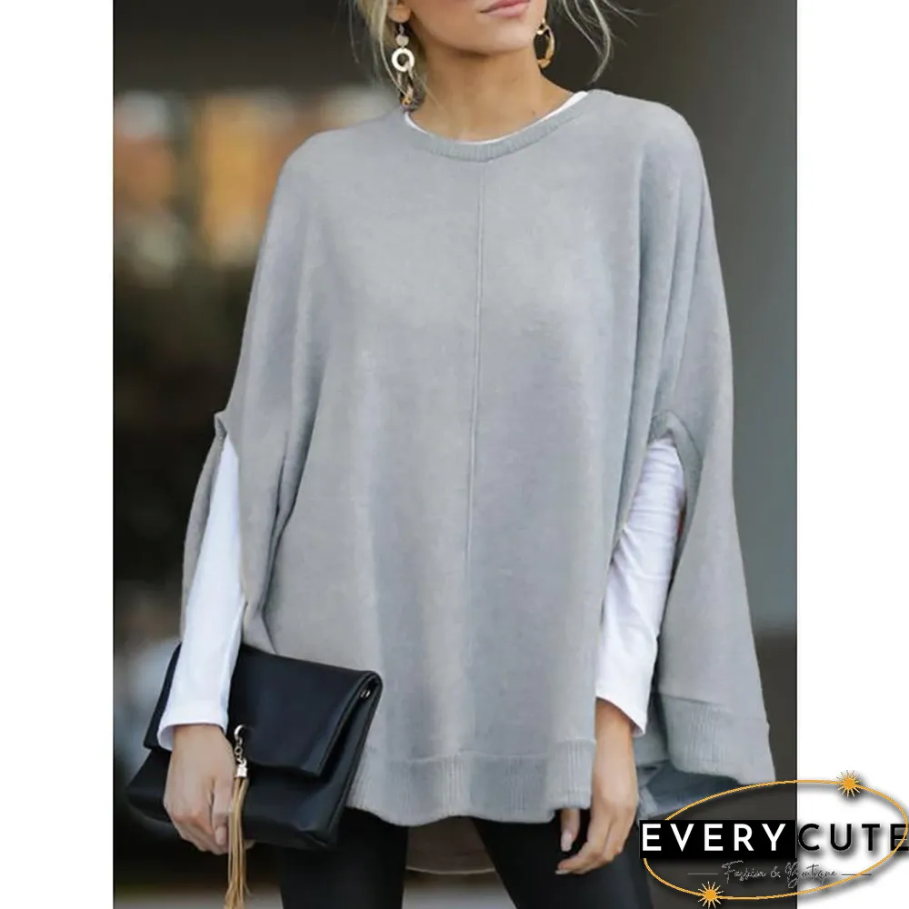 Casual Knitted Fall Solid Blouse