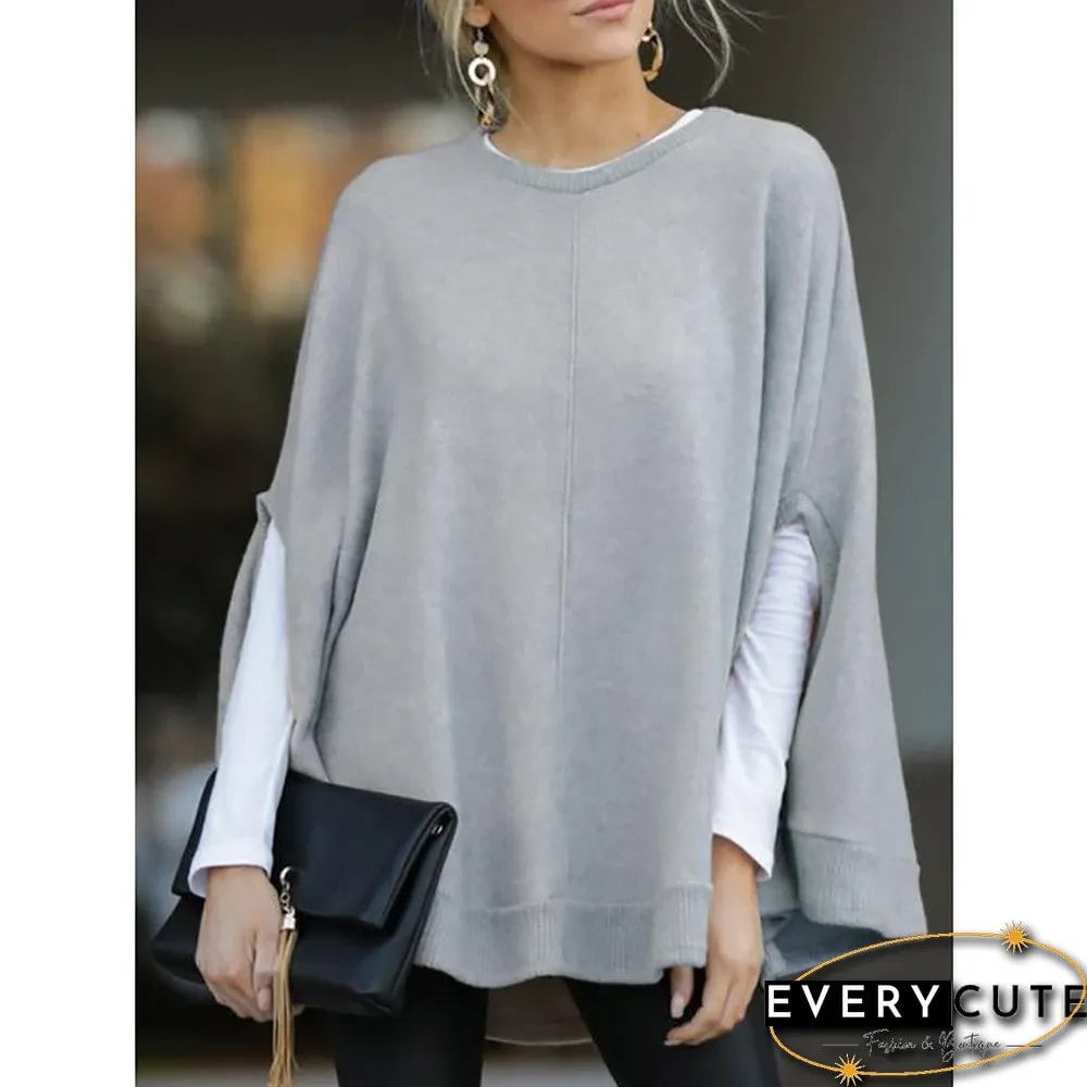 Casual Knitted Fall Solid Blouse