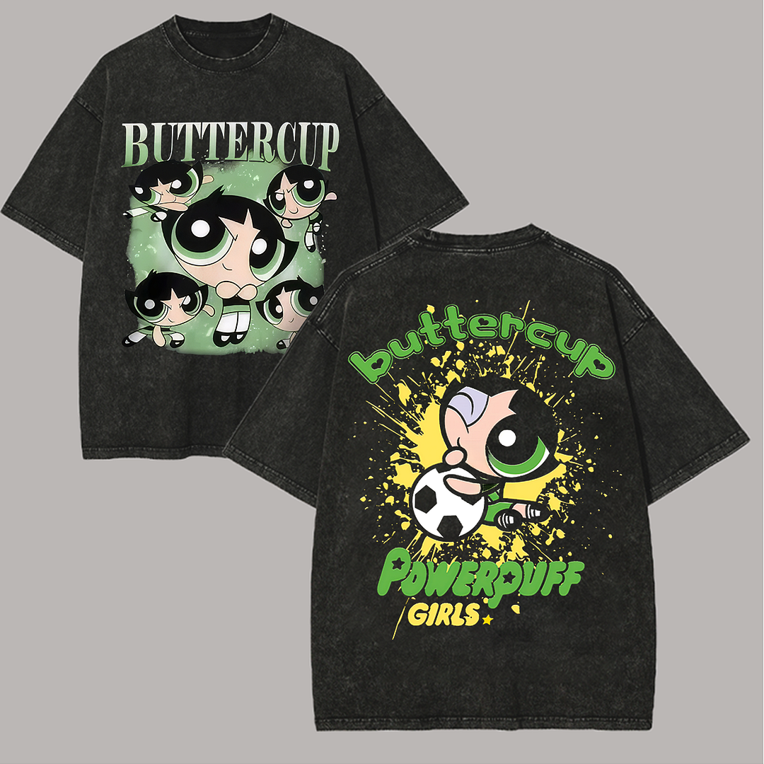 The Powerpuff Girls Printed Unisex Washed T-Shirt