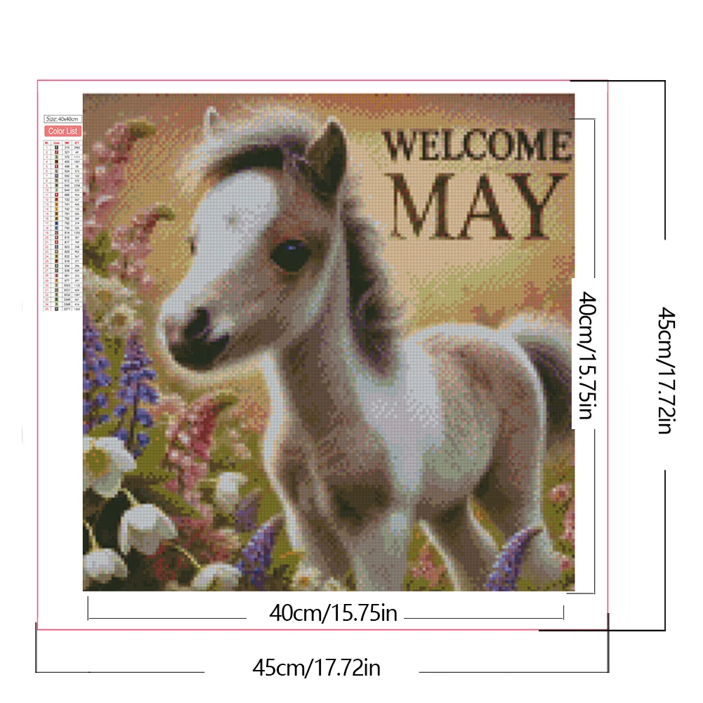 Diamond Painting - Full Square Drill - Horse May(Canvas|45*45cm)