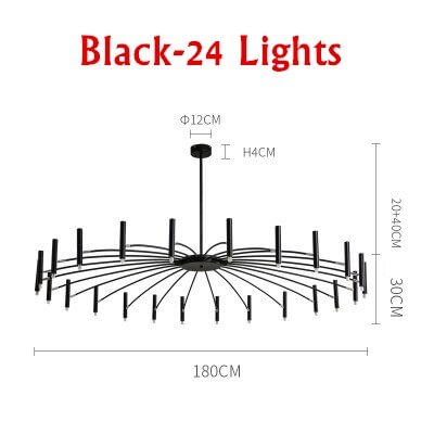 Modern LED Chandelier Hotel Hall Indoor Lighting Design Living Room Ceiling Chandelier Home Decor Hanging Lamp Black Dining Room