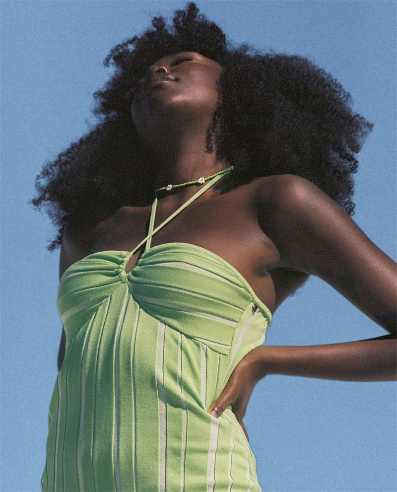 Ootddress Strapless Knit Mini Dresses Women Off-Shoulder Stripe Knitting Bodycon Dress Summer Beach Party Halter Club Streetwear