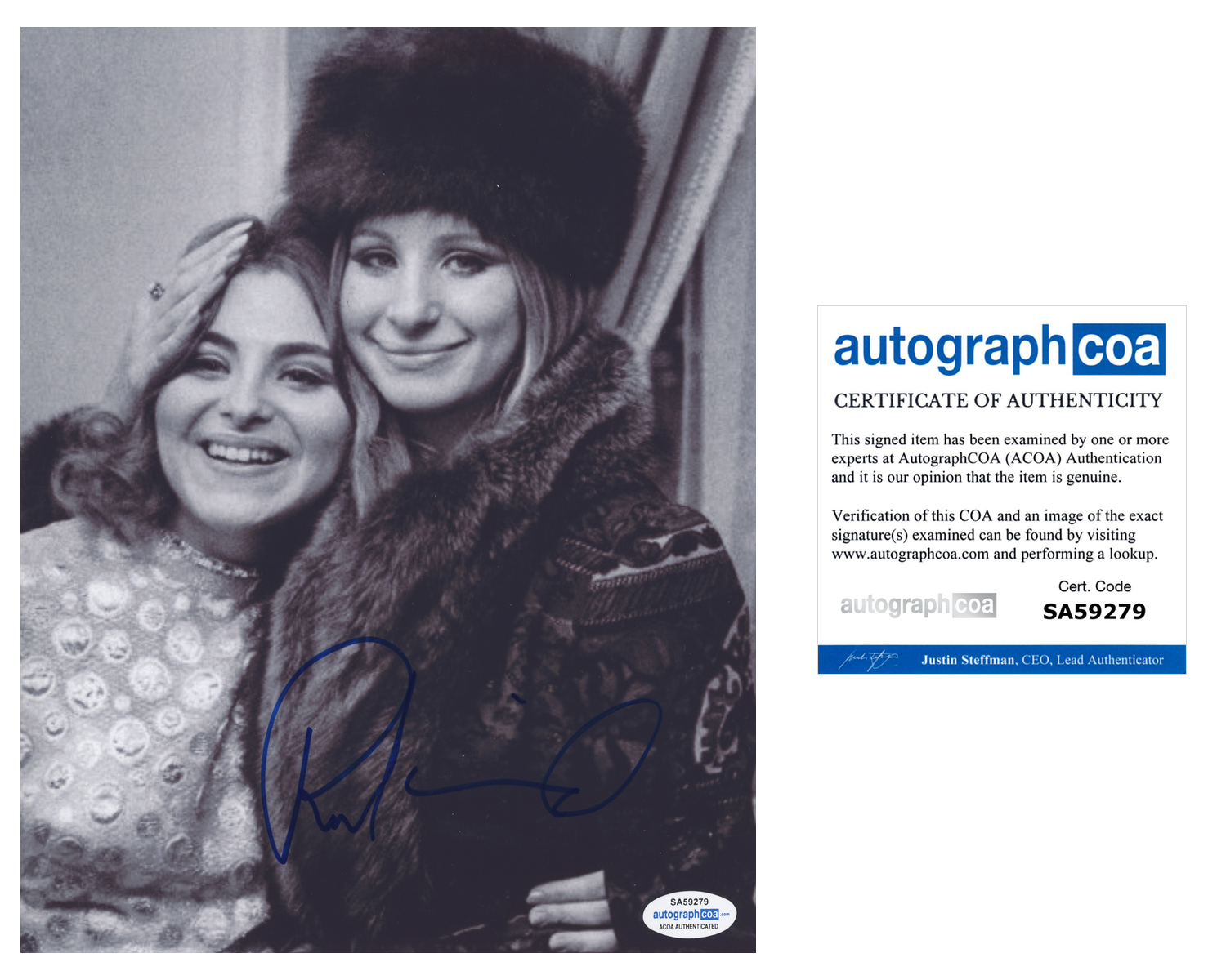 Roslyn Kind Signed Autograph 8x10 Photo Poster painting Singer Actress Barbra Streisand ACOA COA