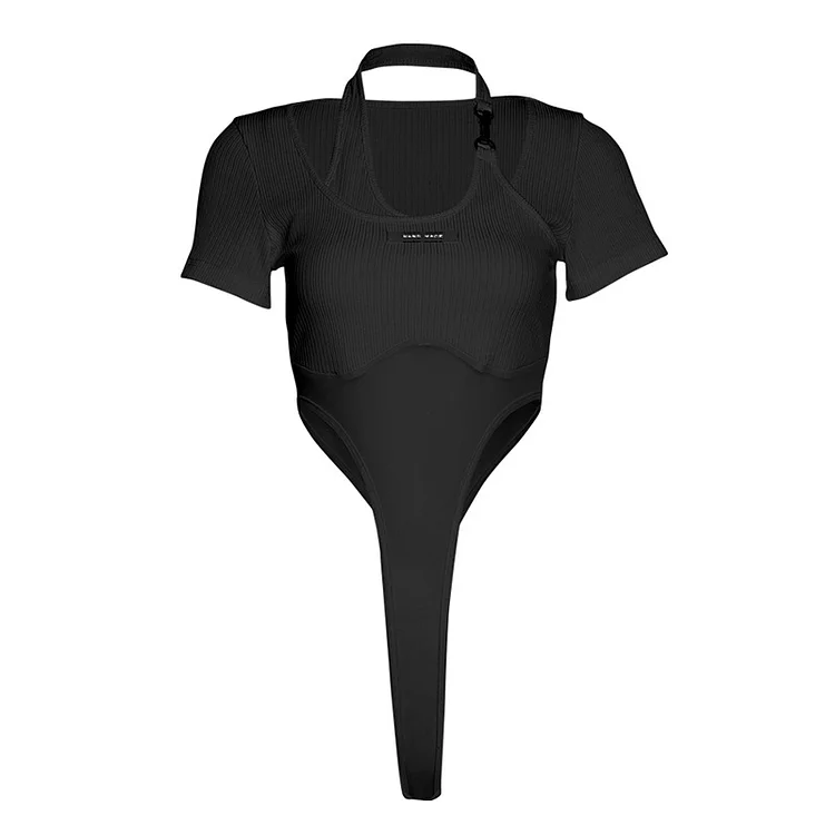 “Handmade” Crop Top Bodysuit weebmemes