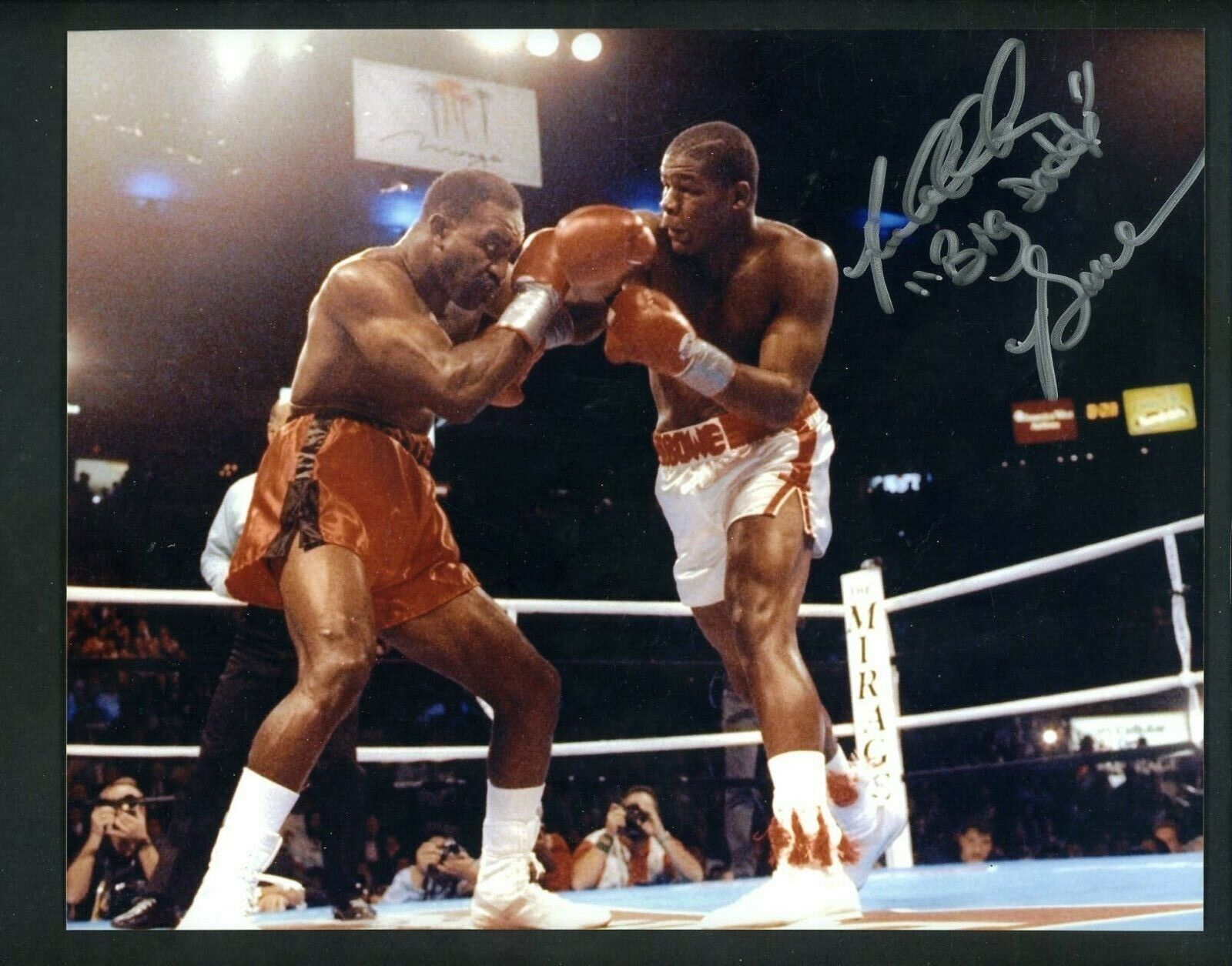 Riddick Bowe Signed Autographed 8 x 10 Photo Poster painting boxing action JSA authentication