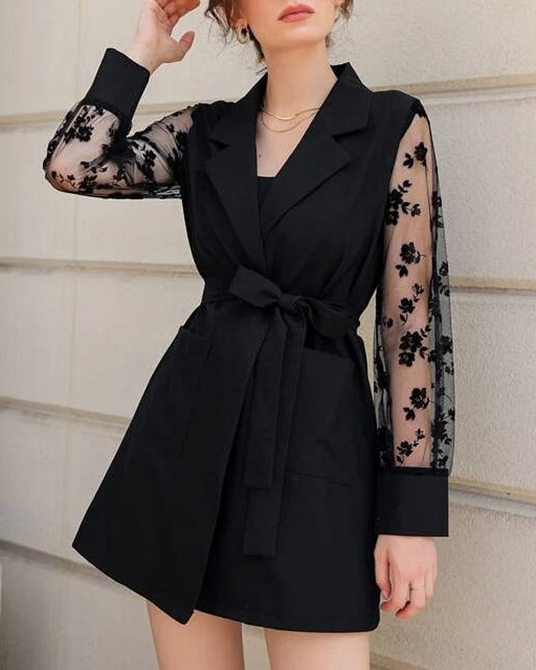 Black Lace Quality Sexy Fashion Blazer