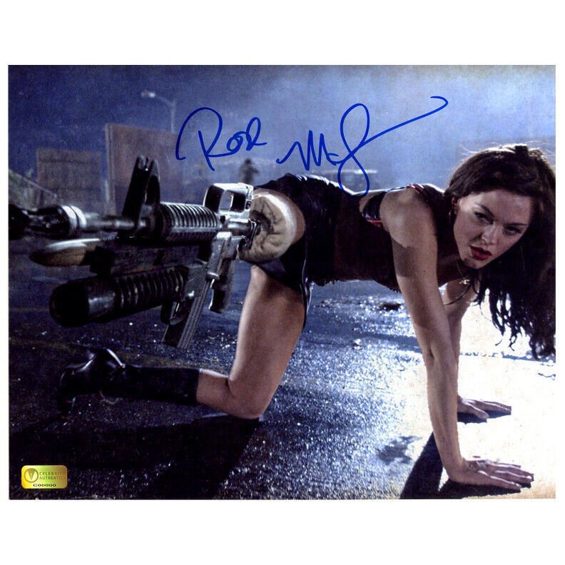 Rose McGowan Autographed Grindhouse Planet Terror Take Aim 8×10 Photo Poster painting