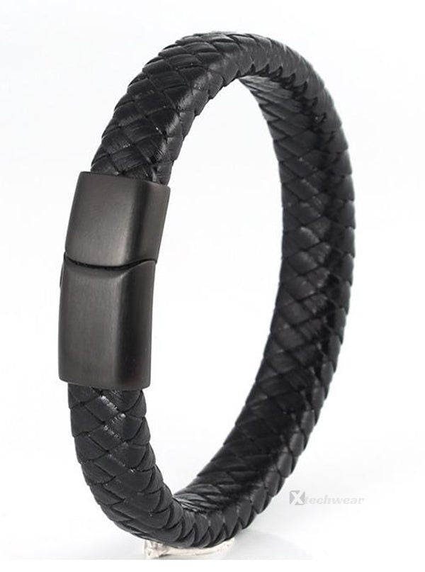 Men's Woven Leather Braided Bracelet Techwear - X techwear-x