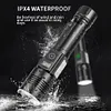 30W LED+COB High Power Flashlight USB Rechargeable 800LM Zoomable Flashlight