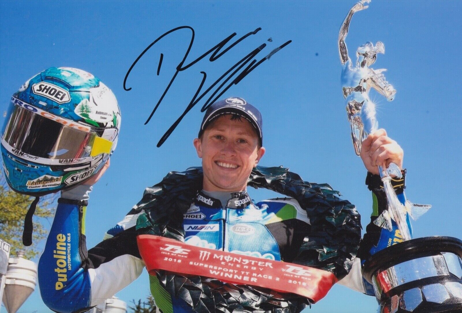 DEAN HARRISON HAND SIGNED 12X8 Photo Poster painting ISLE OF MAN TT AUTOGRAPH 21