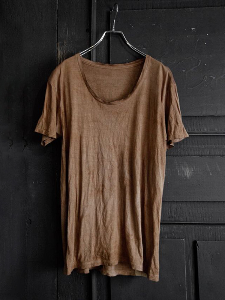 Comstylish Men's Vintage Round Neck Short Sleeve T-Shirt