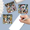 (US Only)6PCS Christmas Penguin DIY Diamond Art Greeting Cards Congratulations Cards