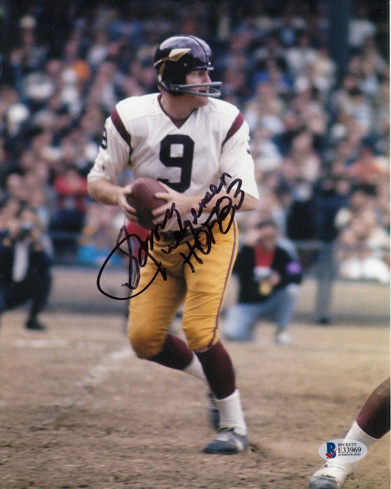 Sonny Jurgensen #11 Signed 8x10 Photo Poster painting Beckett Washington Redskins pose 5