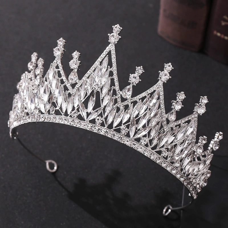 Minimalist Crown Alloy Inlay Rhinestones Crown 1 Pair