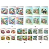 6Pcs Diamond Painting Countryside Handmade Card Wish Greeting Cards