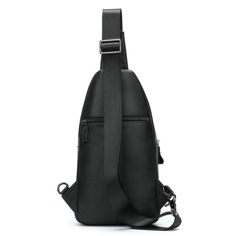 Retro Men's Leather Chest Bag Casual Sports Crossbody Bag