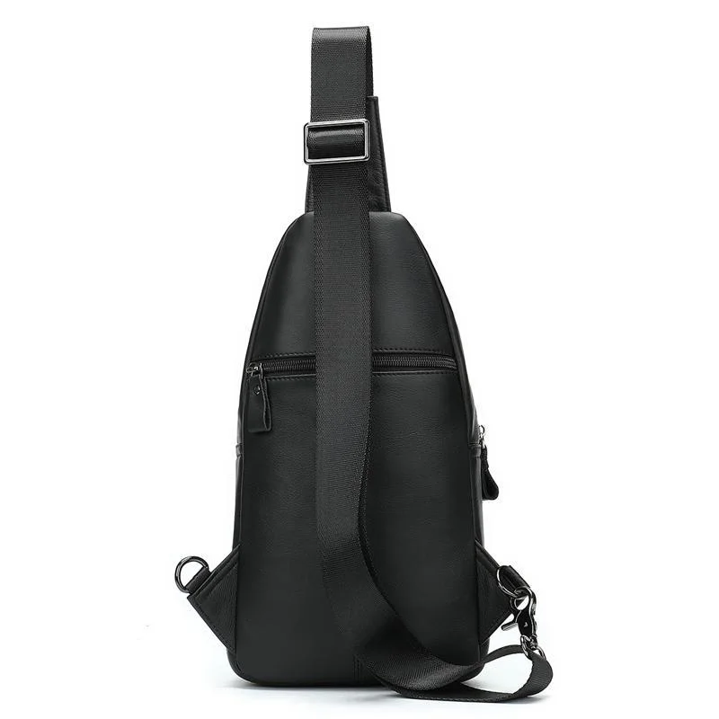 Retro Men's Leather Chest Bag Casual Sports Crossbody Bag