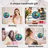 (25cm)DIY Acrylic Jigsaw Puzzle Window Hanging with Hanging Chain DIY Stained Glass Decoration Round Window Puzzle Decor for DIY Craft Project (Stained Glass Seahorse)