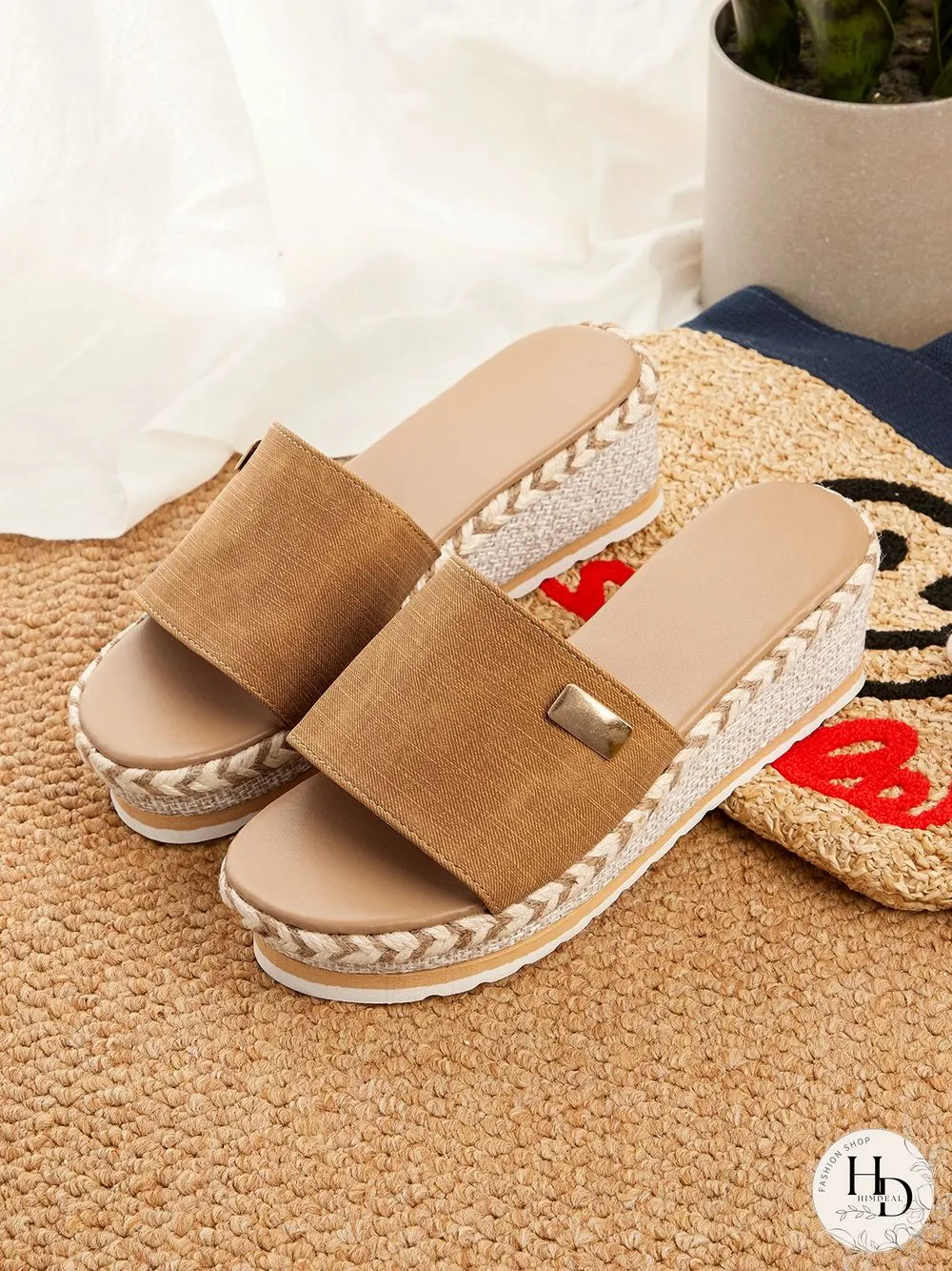 Resort Hemp Rope Sole Wedge Sandals