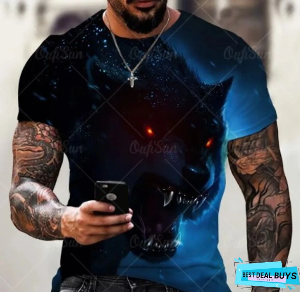 3D Personalized Printing Fashion Trend Boys Lightweight Breathable Short Sleeve T-shirt