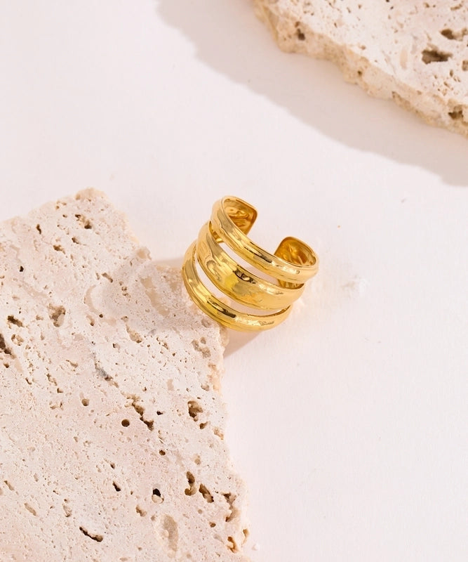 Minimalist Solid Color Stainless Steel Plating Open Ring