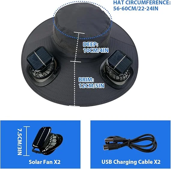 🏆 50K+ SOLD! &ndash; Almost Gone-⚡2025 New Ultralight Solar Fan Sun Hat &ndash; Lighter Than a Baseball!⚾