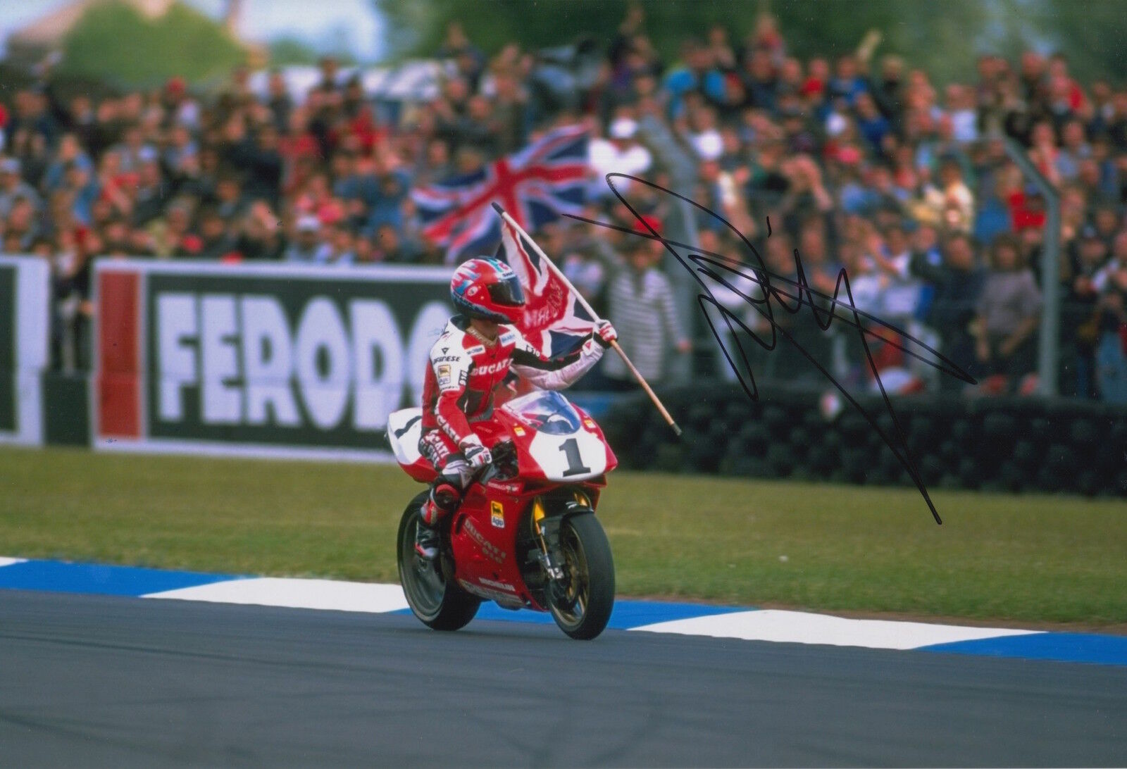 Carl Fogarty Hand Signed 12x8 Photo Poster painting Ducati Superbikes 3.