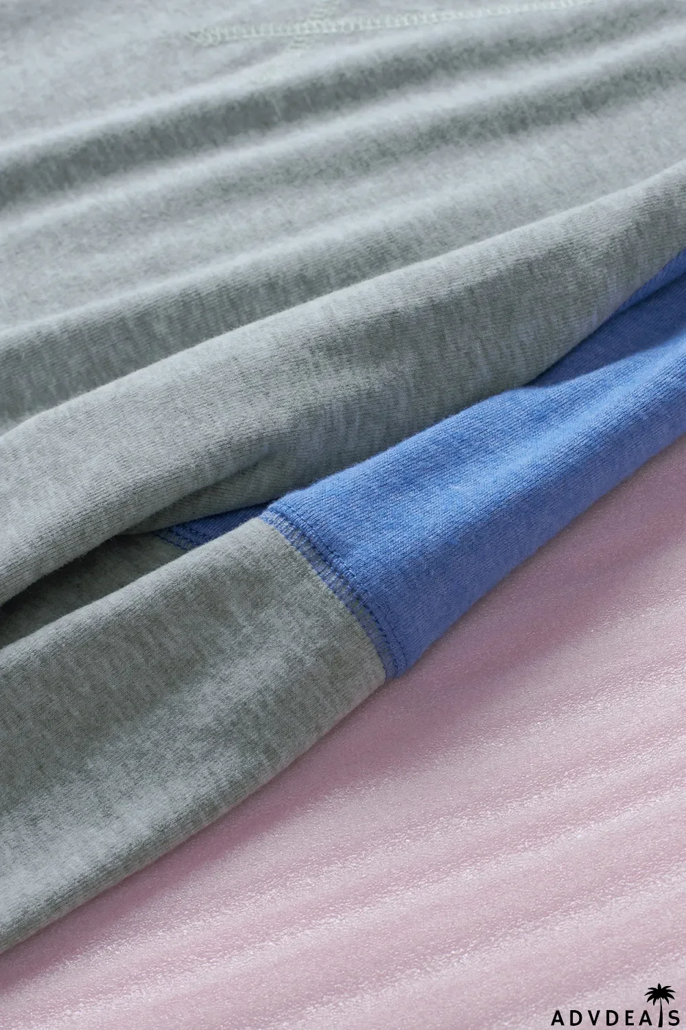 Gray Color Block Raglan Sleeve Top