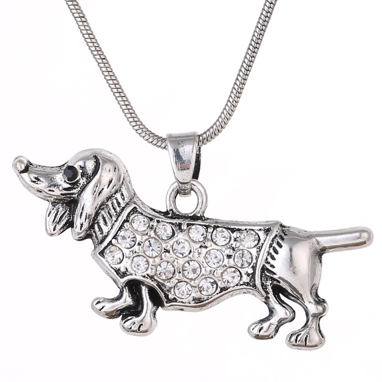 Women's Cute Dog Paw Bedazzle Casual Necklace wearshes