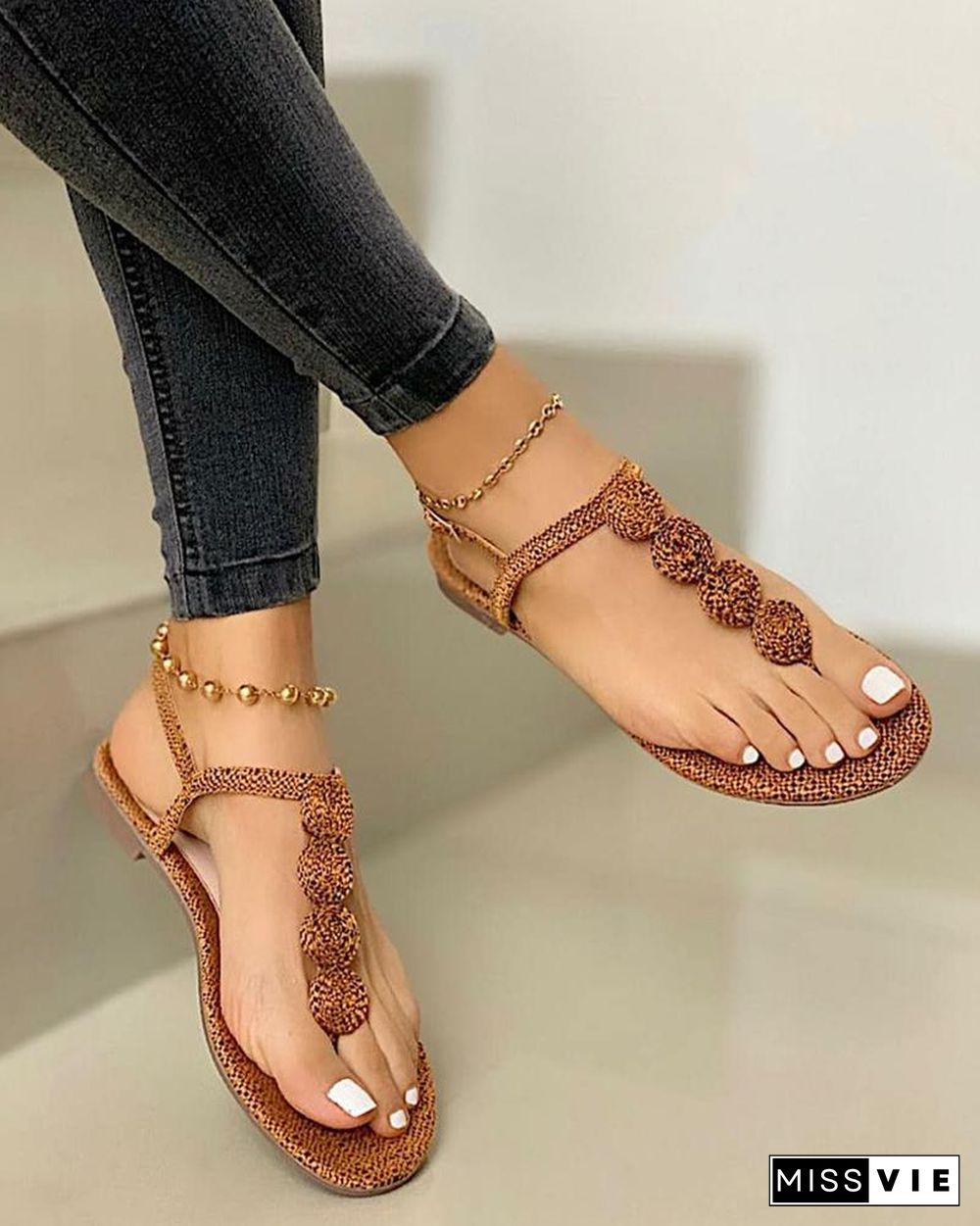 Open Toe Thong Sandals
