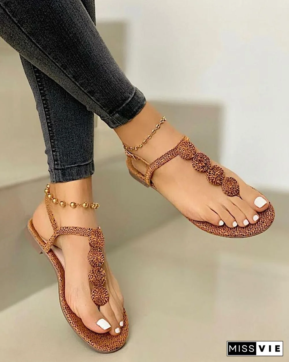 Open Toe Thong Sandals