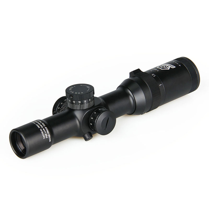 30mm Aluminum Alloy 1x - 4x Variable Power Riflescope with 3V Powered 4 - Level RGB Illuminated Mil - Dot Reticle