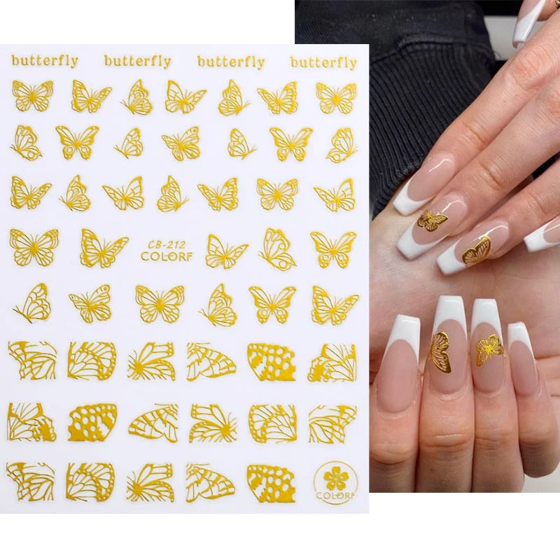 Dandelion Flower 3D Nail Stickers Women Face Abstract Butterfly Image Sexy Girl Christmas Slider Design Polish Nails Art Decals-Nail Inspo