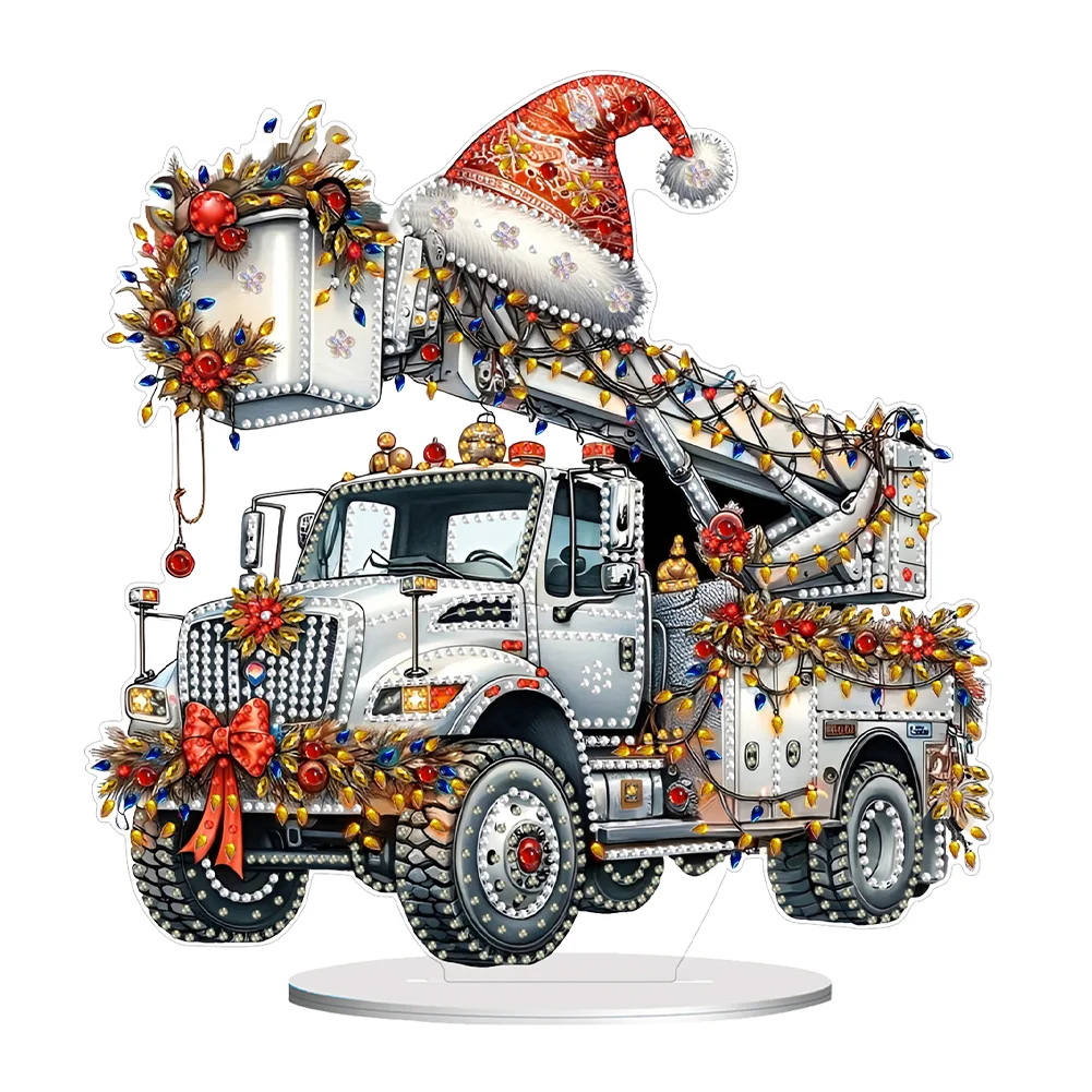 DIY Christmas Truck Diamond Painting Desktop Ornaments Kit Table Decor