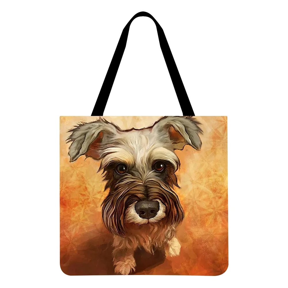 Linen Tote Bag-Dog