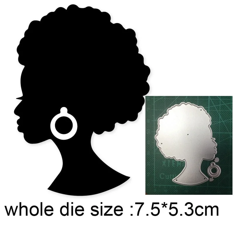 2021 New Craft Dies Africa Woman Metal Cutting Dies Cut Die Mold Decoration Scrapbook Dies Knife Mould Blade Punch Stencils Dies