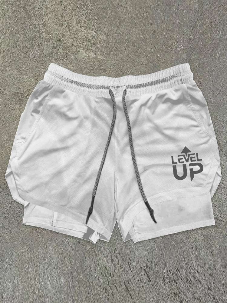 Level Up "white Sports Shorts / Rvogue / Rvogue