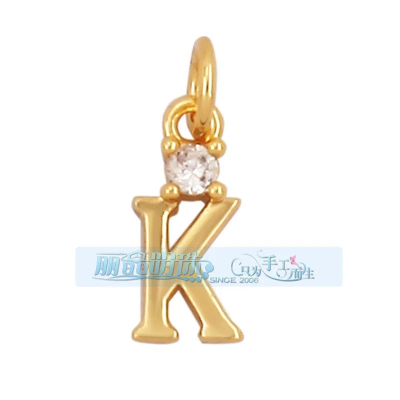 1 Piece 15 * 19mm Hole 5~5.9mm Copper Zircon Letter Heart Shape Pendant Jewelry Accessories