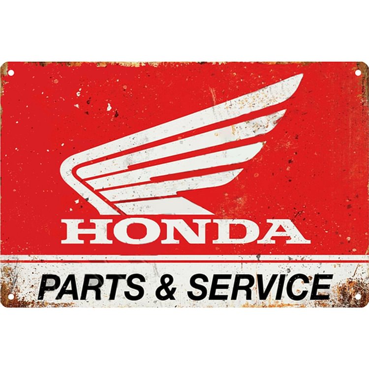 Honda Parts & Service- Vintage Tin Signs/Wooden Signs - 7.9x11.8in & 11.8x15.7in