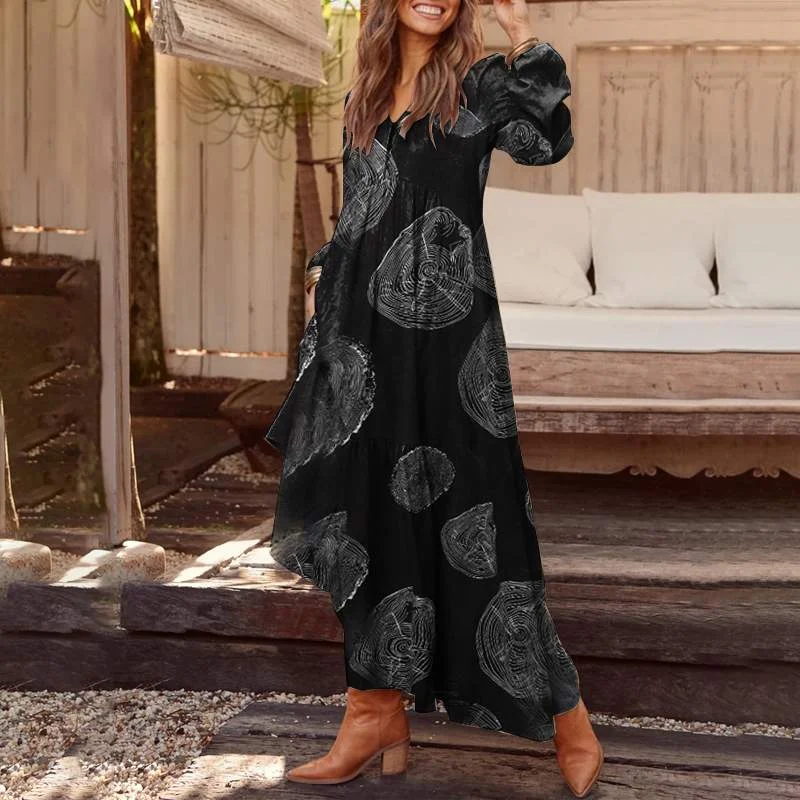 Autumn Long Sleeve Long Maxi Dress Women'Plaid Dress ZANZEA 2022 Casual Summer Sundress Loose Fashion Vestidos Party Robe